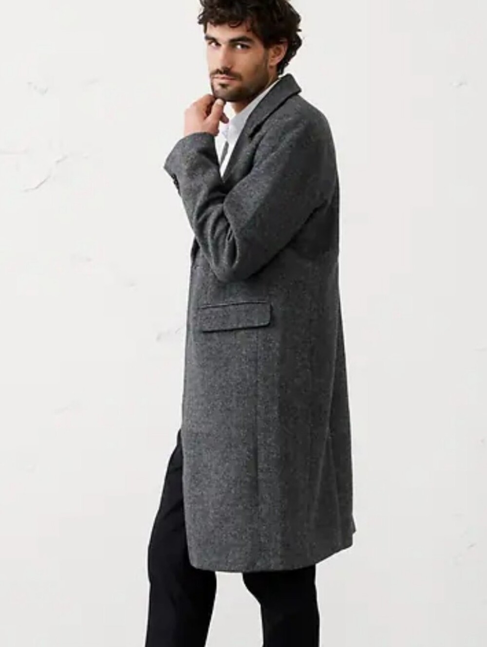 Banana Republic Men's Wool-Blend Long Coat Size XXL